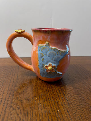 Peach Mug with Blue MN