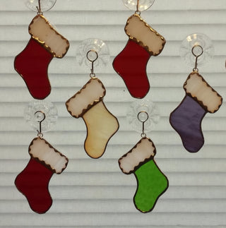 Stained glass stocking ornament