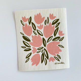 Pink Tulip Swedish Dishcloth