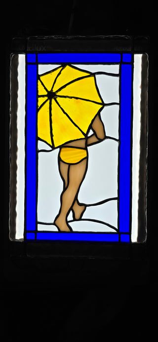 Its raining men stained glass