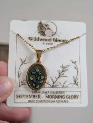 September Birth Flower Clay Necklace