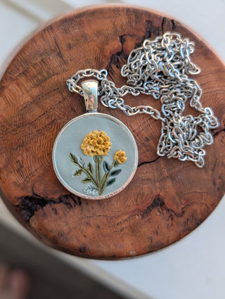 October Birth Flower Clay Necklace