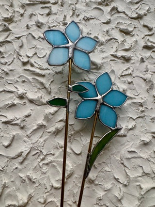 Stained Glass Flower Stake - Blue Star