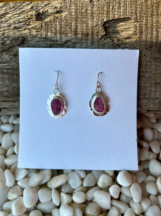 Ruby and Silver Earrings