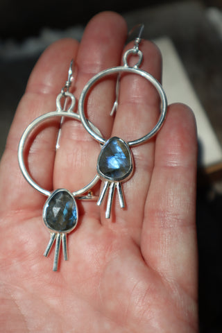 Labradorite and Sterling Silver Earrings
