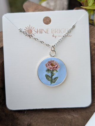 November Birth Flower Clay Necklace