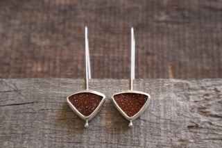 Natural Drusy and Sterling Silver Earrings