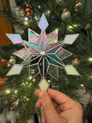 Stained Glass Snowflake - Type 2 - Irid Purple