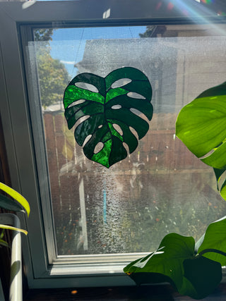 Stained Glass Monstera - Dark Green