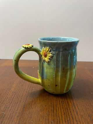 Blue and Green Sunflower Mug