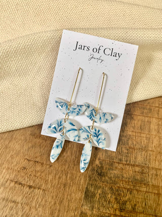 Blue Foliage Earrings