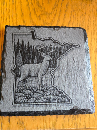 MN Deer Slate Coaster