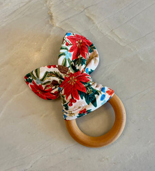 Rifle Paper Pointsettia Holiday Teething Ring