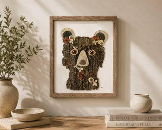 Original Brown Bear with Curls Nature Art