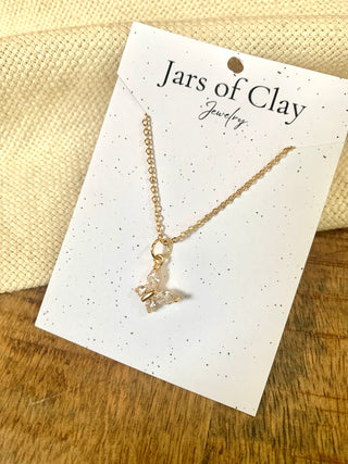 Cubic Zirconia Butterfly Necklace