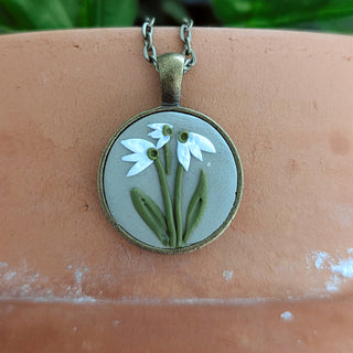 January Birth Flower Clay Necklace