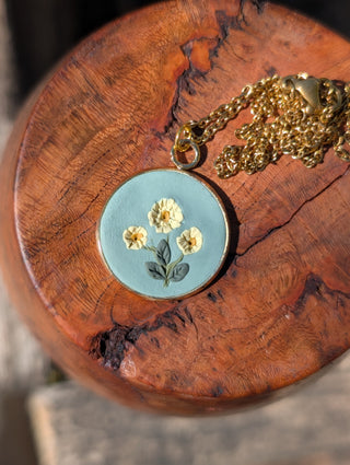 February Birth Flower Clay Necklace