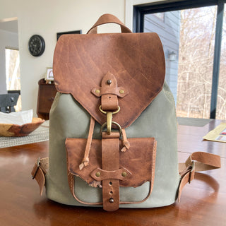 Explorer Backpack - Buffed Sage and Tan