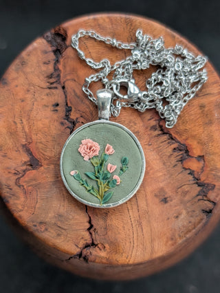 January Birth Flower Clay Necklace