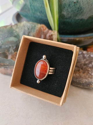 Red Agate Ring- 8.25