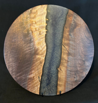 Lazy Susan Walnut/Blue