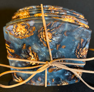 Coaster Set Pinecones/Blue