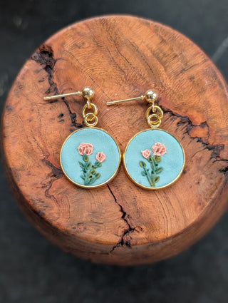 January Birth Flower Clay Earrings
