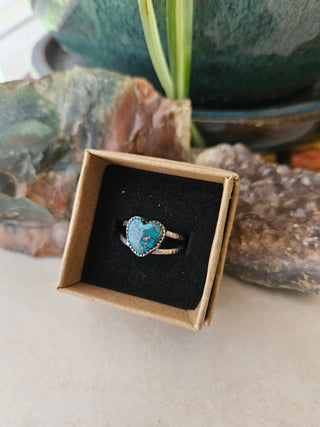 Turquoise Heart Ring- 7.5