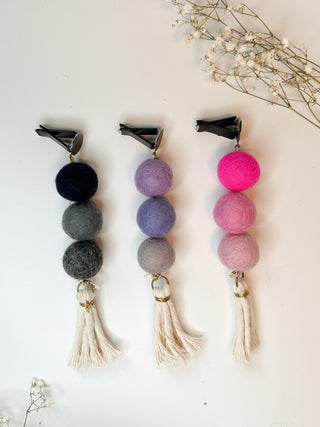 Wool Spheres Felt Diffuser for Essential Oils in Car, Car Vent Clip