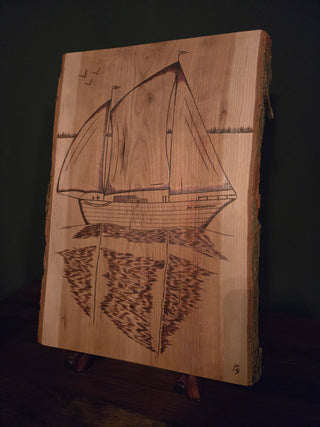 Sailboat wood Burning