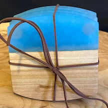 Coaster Set Cherry/Blue