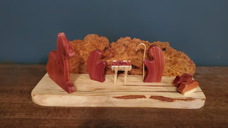 Nativity Scene with Burl Wood