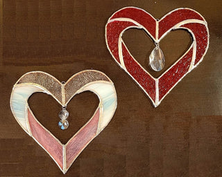 Stained Glass Crystal Heart Suncatcher