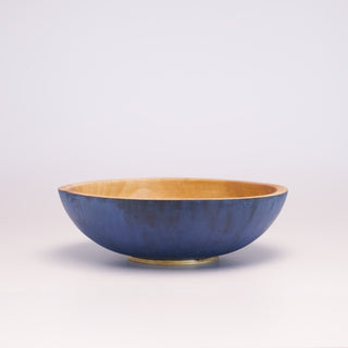 Grungy blue-over-black salad bowl