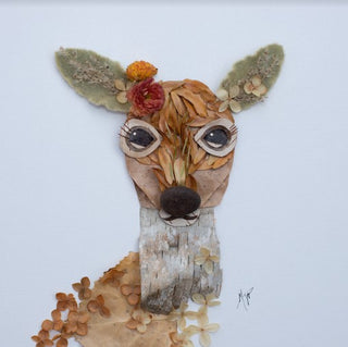 Nature Art Print: Deer W/Flowers