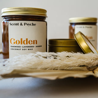 Golden Scented Candle  - 7.5oz Amber Jar