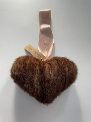 Brown Mink Fur Heart