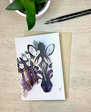 Zebra Nature Art Card