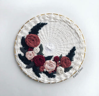 Round Wall Hanging - Floral Embroidered
