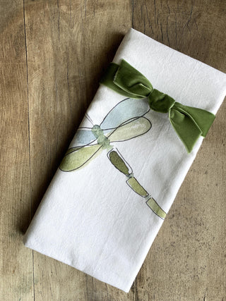 Dragonfly printed floursack towel