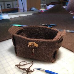 Felt Basket Handmade from pure, naturally-shed buffalo fiber